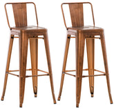 TPFLiving 2er Set Barhocker Massimo Metall